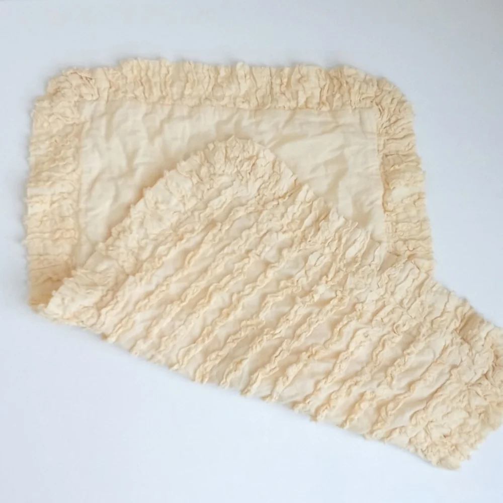 Shabby Chic Style Soft Butter Yellow Ruffled Twin Travel Pillow Sham *Super Cute